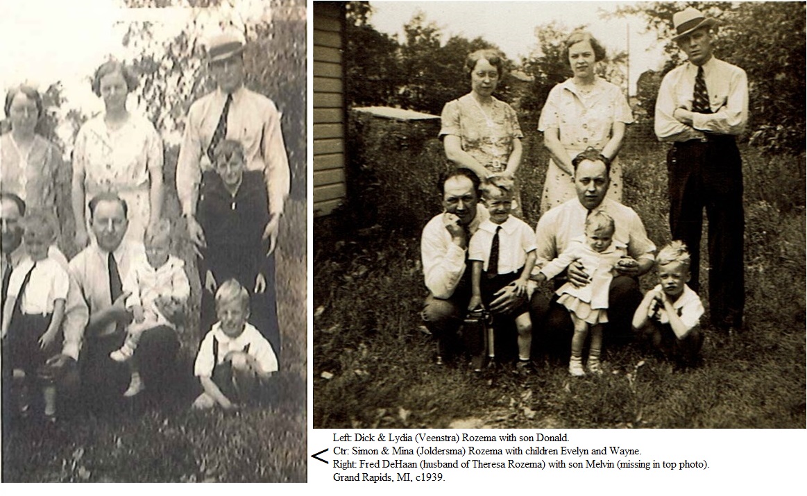Dick Rozema - Photo of Family, Grand Rapids, MI. c1939
