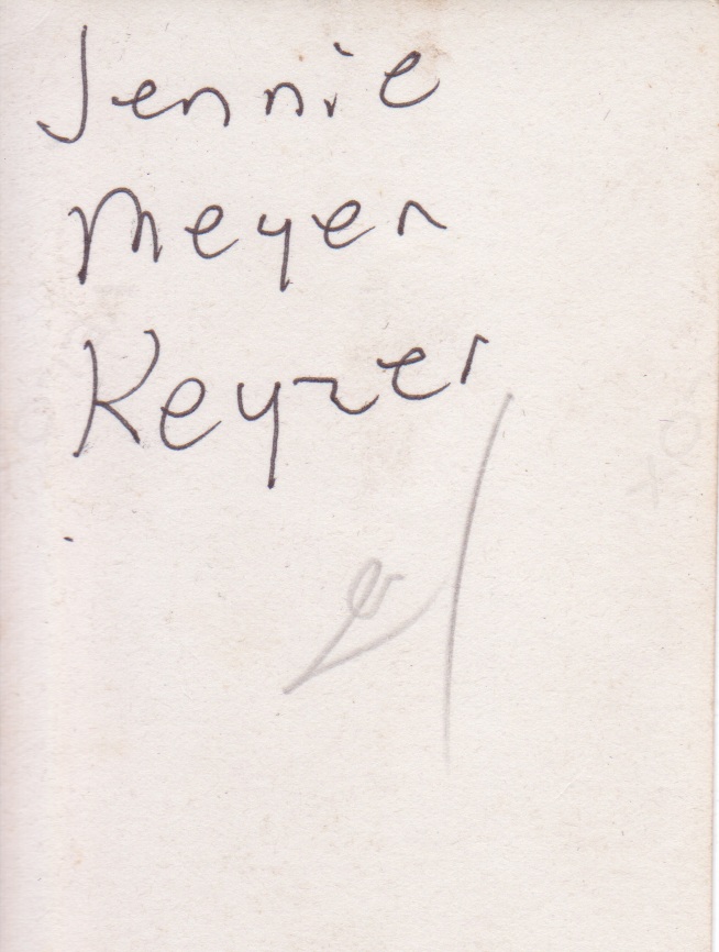 Jennie Meyer - Photo, P.J. Buist Collection b